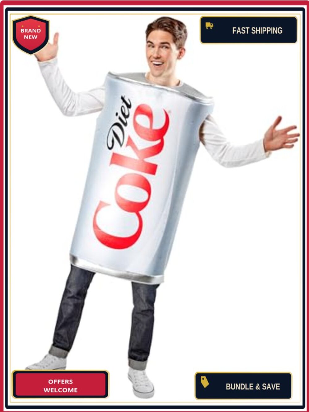 Adult Unisex One Size Diet Coke Foam Tabard Halloween Costume Cosplay